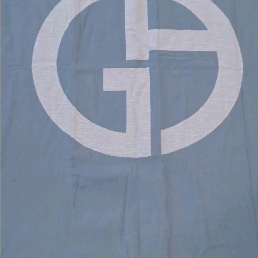 Giorgio Armani Blue and White Beach Towel with Logo 28in x 65in